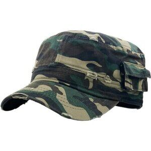 HOT ARMY Cap Basic Everyday Military Style Hat Camo Vintage With Pocket